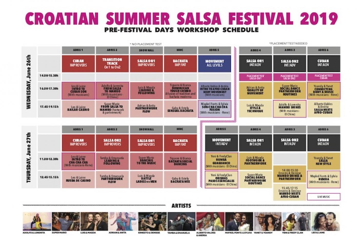 CSSF Prefestival workshop schedule
